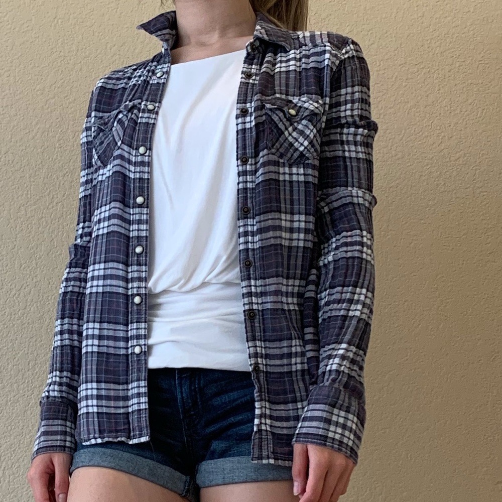 American Eagle Plaid Button Down Shirt